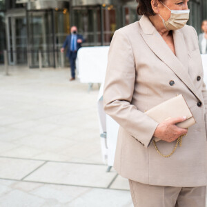 Roselyne Bachelot, ministre de la Culture lors de l'inauguration de l'exposition "La collection Morozov, icônes de l'art moderne" à la Fondation Louis Vuitton à Paris le 21 septembre 2021. © Romain Gaillard / Pool / Bestimage 