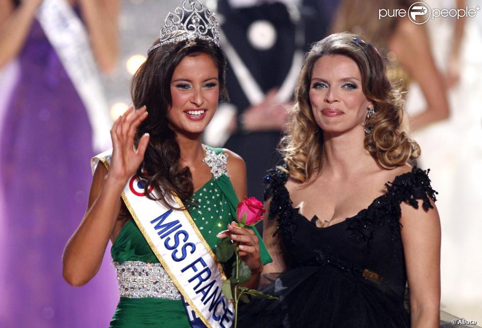 Malika Ménard et Sylvie Tellier, lors de son élection le 5 ...