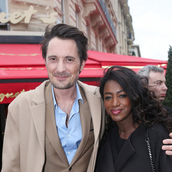 Vincent Cerutti et sa compagne Hapsatou Sy - Arrivées au "Déjeuner des Nommés de la 45ème édition des César 2020" au restaurant le Fouquet's à Paris.