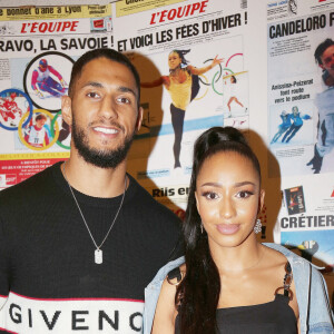 Tony Yoka et sa femme Estelle Mossely lors de la cérémonie des porte-drapeaux Olympique et paralympique pour les JO de Tokyo à la Maison du sport français à Paris, France, le 5 juillet 2021. © Panoramic/Bestimage