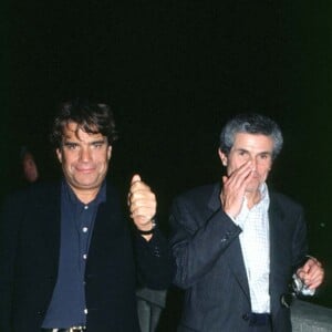 Claude Lelouch et Bernard Tapie au Festival de Venise. 1996.