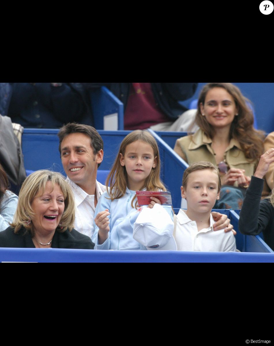 Daniel Ducruet et ses enfants, Pauline et Louis, au tournoi de tennis de Monte-Carlo en 2003.