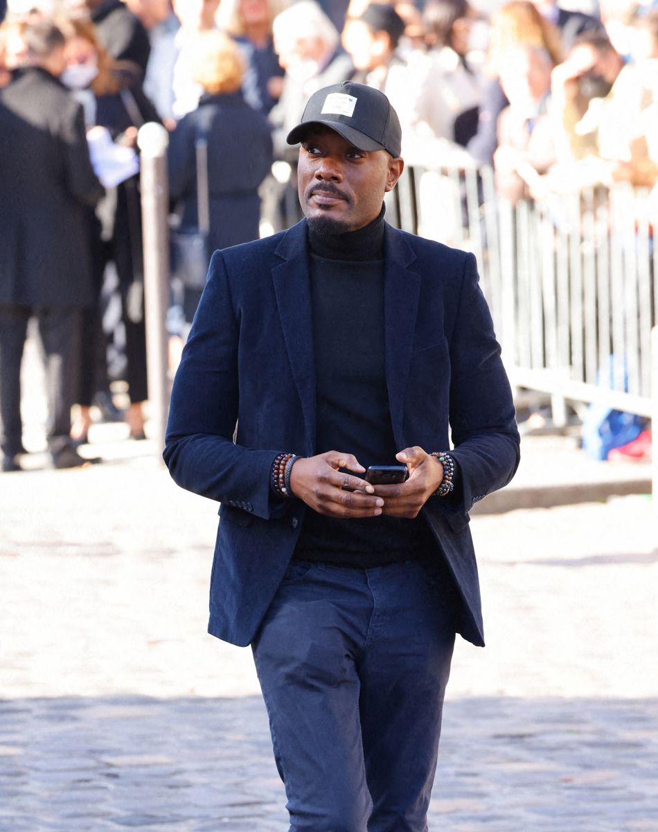 Harry Roselmack - Arrivées à la messe funéraire en hommage à Bernard Tapie en l'église Saint-Germain-des-Prés à Paris. Le 6 octobre 2021 © Jacovides-Moreau / Bestimage