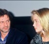Archives- Daniel Auteuil et Emmanuelle Béart lors de la soirée des nominations aux César, en 1988. 