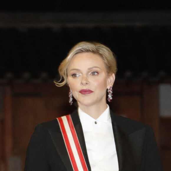 La princesse Caroline de Hanovre, la princesse Charlène de Monaco, le prince Albert II de Monaco - Arrivées à la soirée de gala à l'occasion de la fête nationale monégasque au Grimaldi Forum à Monaco le 19 novembre 2019. © Claudia Albuquerque/ Bestimage 