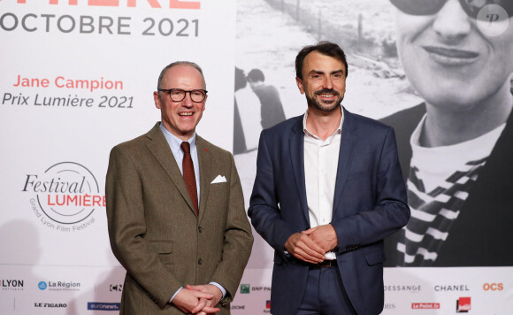 Pascal Mailhos et Gregory Doucet, maire de Lyon - Cérémonie d'ouverture du Festival Lumière 2021 à Lyon le 9 octobre 2021. © Dominique Jacovides / Bestimage