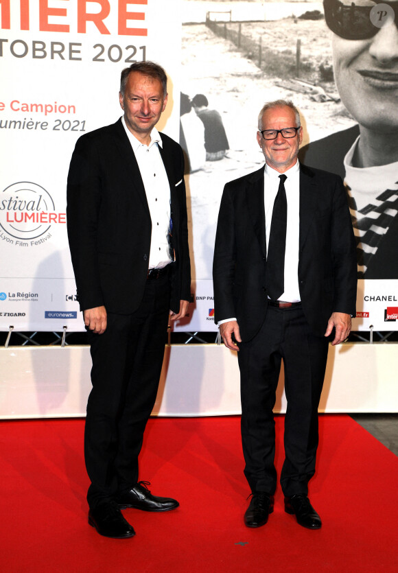 Bruno Bernard, Thierry Frémaux - Cérémonie d'ouverture du Festival Lumière 2021 à Lyon le 9 octobre 2021. © Dominique Jacovides / Bestimage