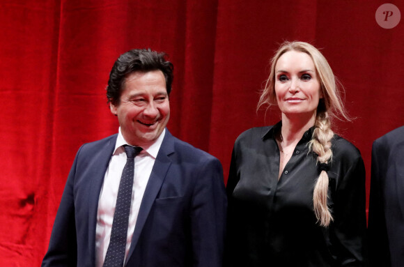 Laurent Gerra et sa compagne Christelle Bardet - Salle - Cérémonie d'ouverture du Festival Lumière 2021 à Lyon le 9 octobre 2021. © Dominique Jacovides / Bestimage 