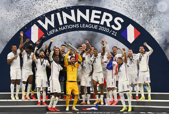 Football: La France remporte la coupe de la Ligue des Nations en battant l'Espagne 2 buts à 1 à Milan le 10 octobre 2021. © Inside/Panoramic/Bestimage