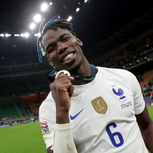 Paul Pogba - Football: La France remporte la coupe de la Ligue des Nations en battant l'Espagne 2 buts à 1 à Milan le 10 octobre 2021. © Inside/Panoramic/Bestimage