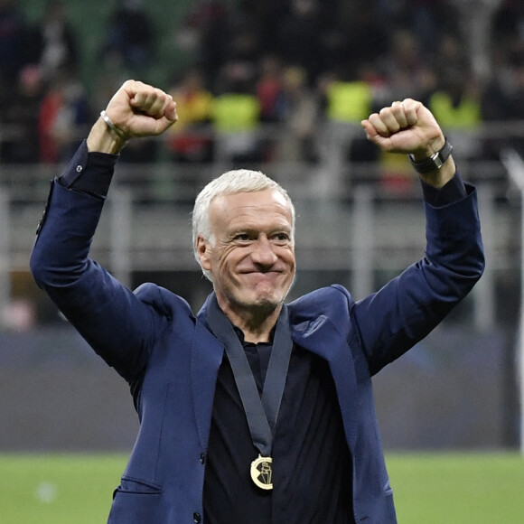 Didier Deschamps - Football: La France remporte la coupe de la Ligue des Nations en battant l'Espagne 2 buts à 1 à Milan le 10 octobre 2021. © Inside/Panoramic/Bestimage