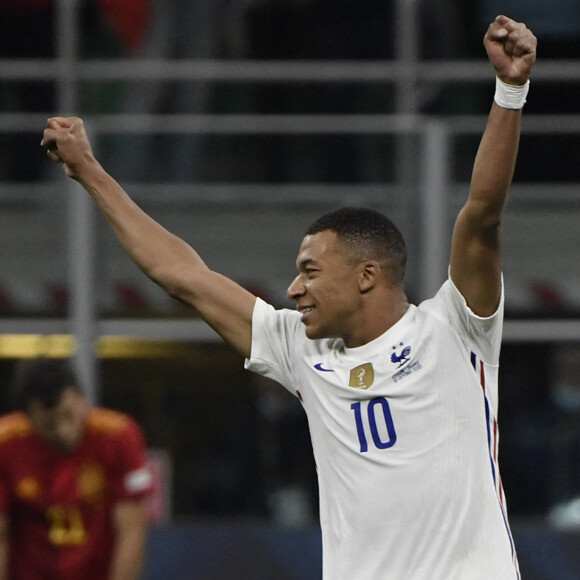 Kylian Mbappe - Football: La France remporte la coupe de la Ligue des Nations en battant l'Espagne 2 buts à 1 à Milan le 10 octobre 2021. © Inside/Panoramic/Bestimage