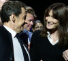 Nicolas Sarkozy, Carla Bruni-Sarkozy et François Baroin - Meeting "Tout pour la France" de Nicolas Sarkozy au Zénith de Paris. © Stéphane Lemouton/Bestimage