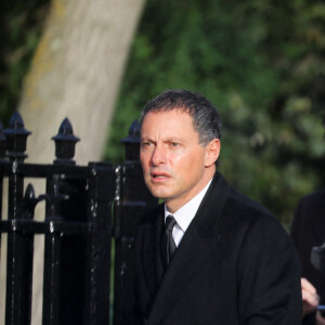 Marc-Olivier Fogiel, Alexandre Bompard et Claire Chazal - Arrivées aux obsèques de Etienne Mougeotte en l'église Saint-François-Xavier à Paris. Le 13 octobre 2021 © Jacovides-Clovis / Bestimage