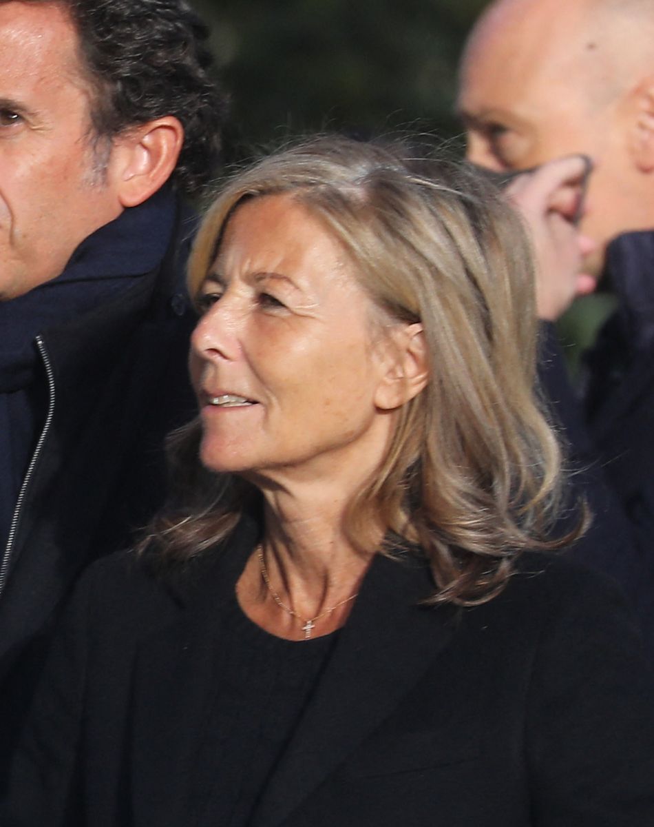 Alexandre Bompard et Claire Chazal - Arrivées aux obsèques de Etienne Mougeotte en l'église Saint-François-Xavier à Paris. © Jacovides-Clovis / Bestimage