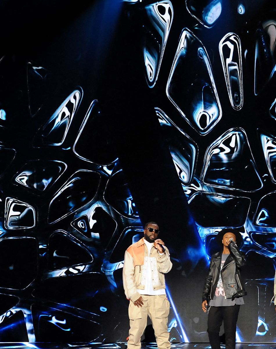 Exclusif - Gims, Slimane et Soprano - Enregistrement de l'émission "La grande soirée des duos", qui sera diffusée le 14 octobre sur W9 © Gaffiot-Moreau / Bestimage
