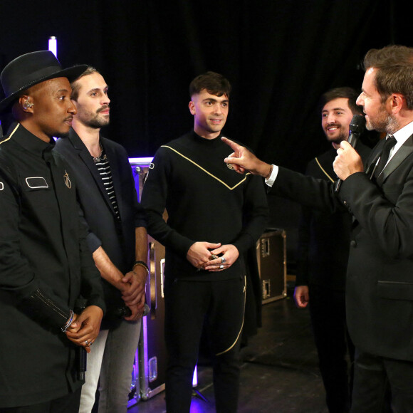 Exclusif - Soprano, Clément Albertini, Florian Rossi et Jérôme Anthony - Backstage de l'enregistrement de l'émission "La grande soirée des duos", qui sera diffusée le 14 octobre sur W9 © Gaffiot-Moreau / Bestimage 