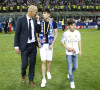 Zinédine Zidane avec ses enfants Elyaz et Théo - Le Real Madrid de Zinédine Zidane remporte la Ligue des champions aux tirs au buts face à l'Atlético de Madrid, (1-1 après prolongations, 5-3 aux t.a.b.) à Milan le 28 mai 2016.
