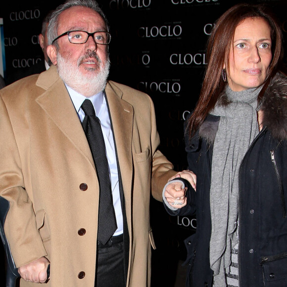 Dominique Farrugia et sa femme Isabelle à la première de Cloclo, à Paris, en 2012