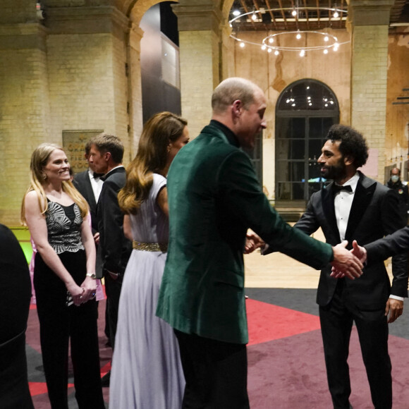 Le prince William, duc de Cambridge, Catherine (Kate) Middleton, duchesse de Cambridge, Mohamed Salah - Première cérémonie de remise des prix Earthshot au Palace Alexandra à Londres le 17 octobre 2021.