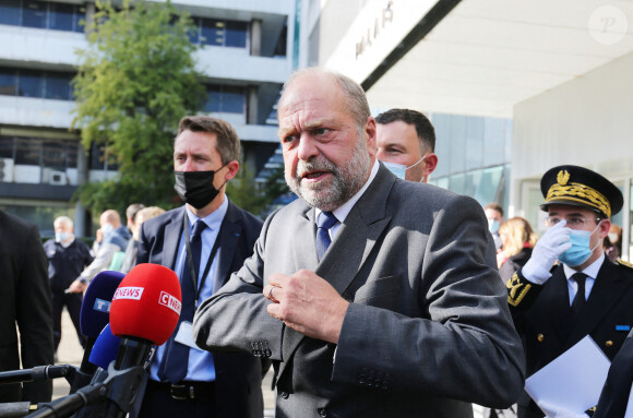 Eric Dupond-Moretti en visite au tribunal judiciaire de Nanterre le 27 septembre 2021.