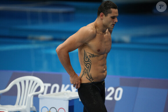 Florent Manaudou, médaille d'argent du 50 m nage libre aux jeux olympiques Tokyo 2020 (23 juillet - 8 août 2021), le 1er août 2021.