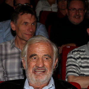 Victor Belmondo, son grand-pére, Jean-Paul Belmondo et son pére Paul Belmondo - Présentation du documentaire Belmondo par Belmondo au cinéma Pathé Bellecour lors de la 7éme édition du Festival Lumiére de Lyon le 13 octobre 2015.
