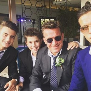 Benjamin Castaldi et ses trois fils, Simon, Julien et Enzo - Instagram, avril 2018