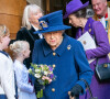 La reine Elisabeth II d'Angleterre et la princesse Anne arrivent à un service d'action de grâce à l'abbaye de Westminster pour marquer le centenaire de la Royal British Legion, à Londres.