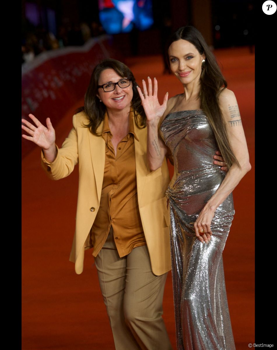 Victoria Alonso, Angelina Jolie - Première du film "Eternals" lors de la 16e édition du Festival du Film de Rome, le 24 octobre 2021.