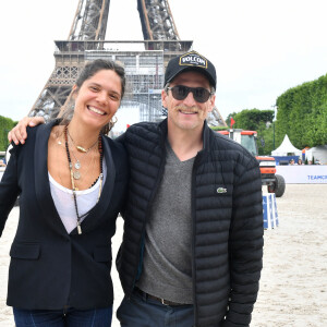 Vanille Clerc et Guillaume Canet assistent au Longines Paris Eiffel Jumping au Champ de Mars, le 27 juin 2021. © Veeren / Bestimage