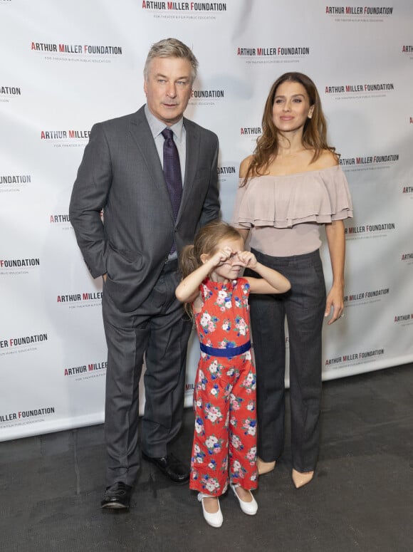 Alec Baldwin, sa femme Hilaria Baldwin et leur fille Carmen Gabriela Baldwin, - People à la soirée de gala "2018 Arthur Miller Foundation Honors" à New York. Le 22 octobre 2018