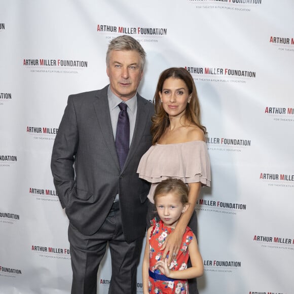 Alec Baldwin, sa femme Hilaria Baldwin et leur fille Carmen Gabriela Baldwin, - People à la soirée de gala "2018 Arthur Miller Foundation Honors" à New York. Le 22 octobre 2018