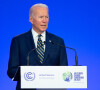 Le président américain Joe Biden s'exprime lors d'une session plénière dans le cadre du Sommet des dirigeants mondiaux de la COP26 Conférence des Nations Unies sur le changement climatique à Glasgow le 1er novembre 2021. © Raphael Lafargue/Pool/Bestimage