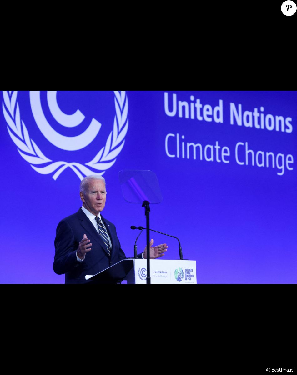 Le président des Etats-Unis, Joe Biden intervient lors de la Cop 26 à Glasgow (1er - 12 novembre 2021). Le 1er novembre 2021.