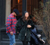 Justin Timberlake et sa femme Jessica Biel sont allés déjeuner avec leur fils Silas au restaurant Bubby dans le quartier de Downtown Manhattan à New York, le 23 février 2020