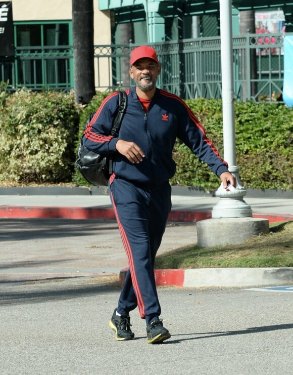 Exclusif - Will Smith s'entraine sur un court de tennis à Los Angeles le 6 février 2020. Will Smith va interpréter le role de Richard Williams, le père et coach des soeurs Serena et Venus Williams, dans le film "King Richard".