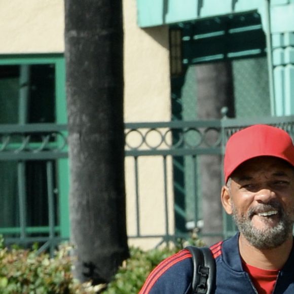 Exclusif - Will Smith s'entraine sur un court de tennis à Los Angeles le 6 février 2020. Will Smith va interpréter le role de Richard Williams, le père et coach des soeurs Serena et Venus Williams, dans le film "King Richard".