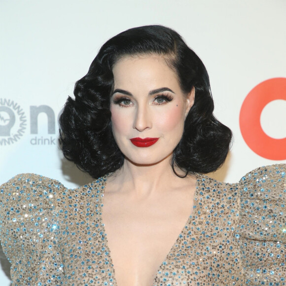 Dita Von Teese - People à la 28ème soirée annuelle "Elton John Academy Awards Viewing Party" après la cérémonie des Oscars à West Hollywood, Los Angeles, le 9 février 2020. 