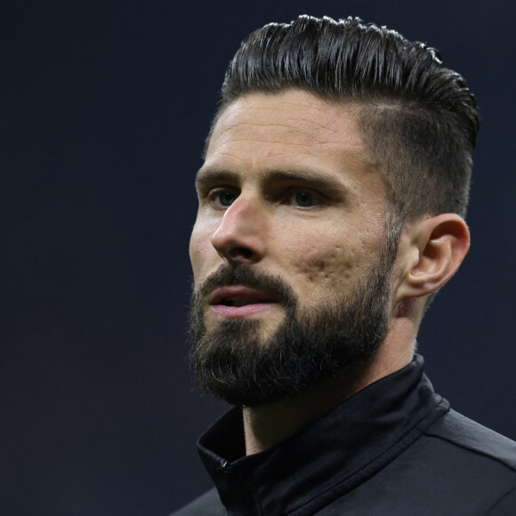 Olivier Giroud lors du match de Serie A entre l'AC Milan et l'Inter Milan au stade Giuseppe Meazza à Milan, Italie, le 7 novembre 2021. Le match s'est terminé par un match nul 1-1. © Jonathan Moscrop/Sportimage/Cal Sport Media/Zuma Press/Bestimage