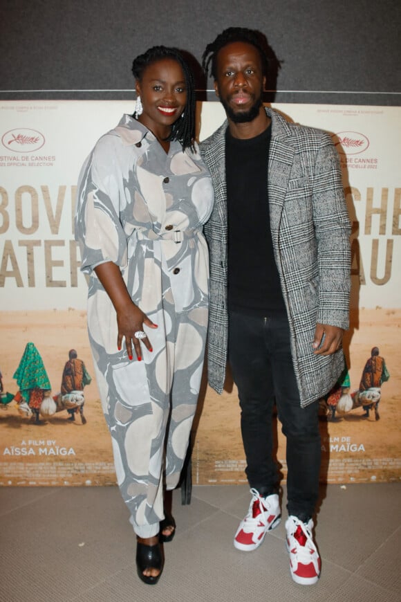 Aïssa Maïga, Youssoupha - Avant-première du film "Marcher sur l'eau" au Mk2 Odéon à Paris, le 8 novembre 2021. © Christophe Clovis/Bestimage