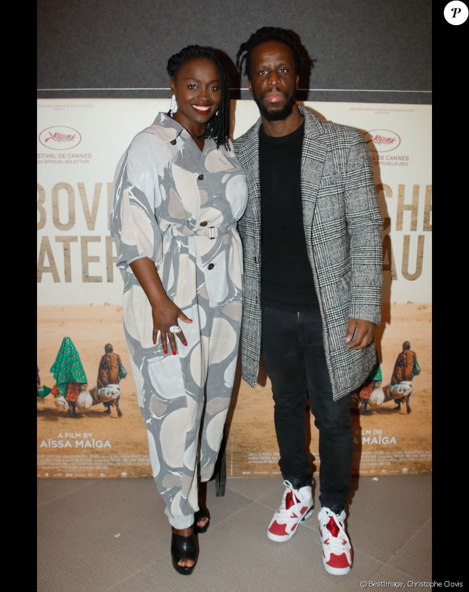 Aïssa Maïga, Youssoupha - Avant-première du film "Marcher sur l'eau" au Mk2 Odéon à Paris, le 8 novembre 2021. © Christophe Clovis/Bestimage