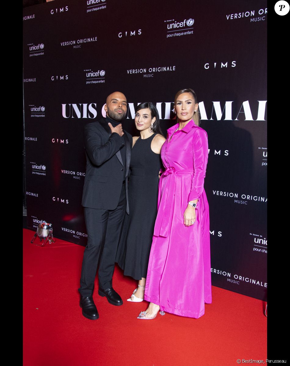 Saïd Boussif, Camélia Jordana, Vitaa au photocall de la soirée "Unis comme jamais" au profit de l'Unicef, au pavillon Cambon à Paris. © Pierre Perusseau / Bestimage