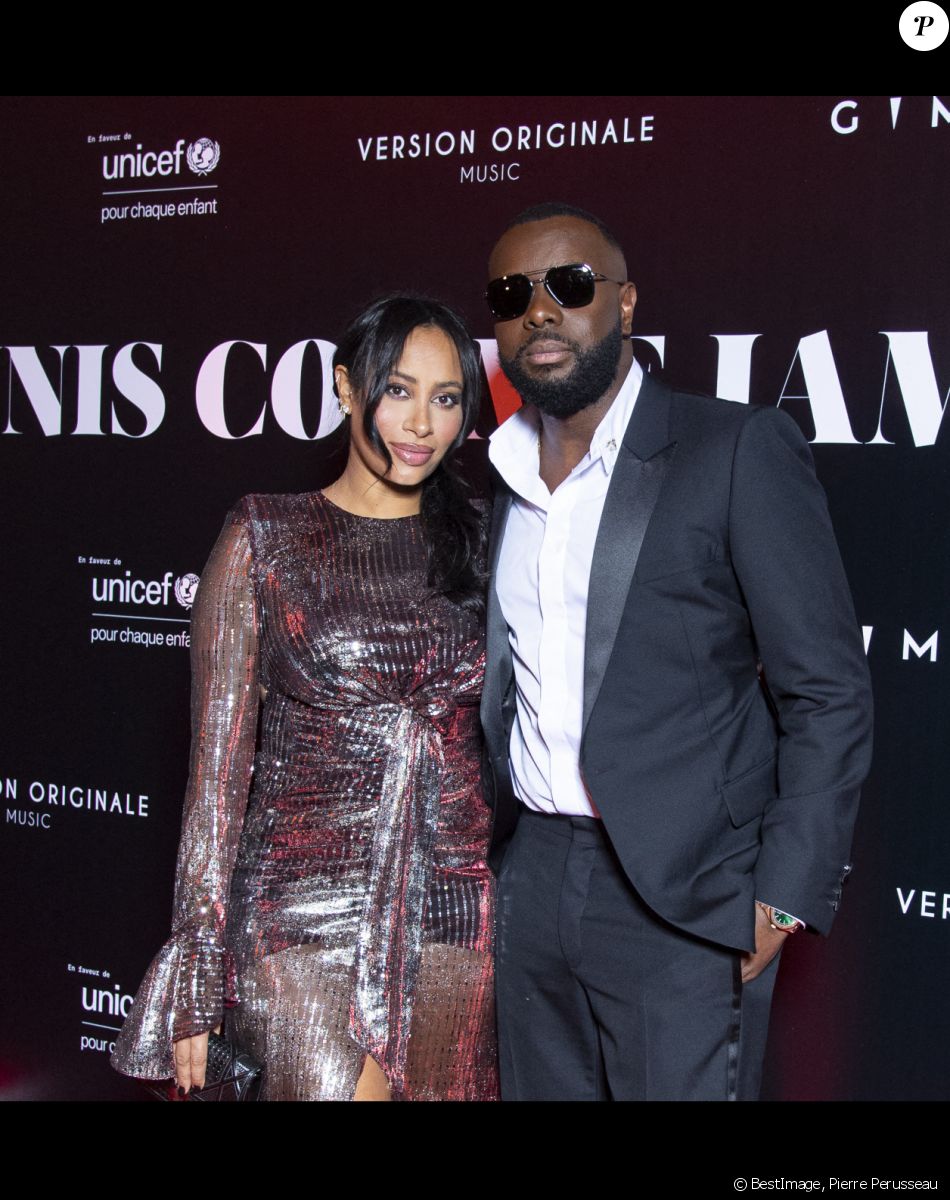 Gims et sa femme DemDem au photocall de la soirée "Unis comme jamais" au profit de l'Unicef, au pavillon Cambon à Paris. © Pierre Perusseau / Bestimage