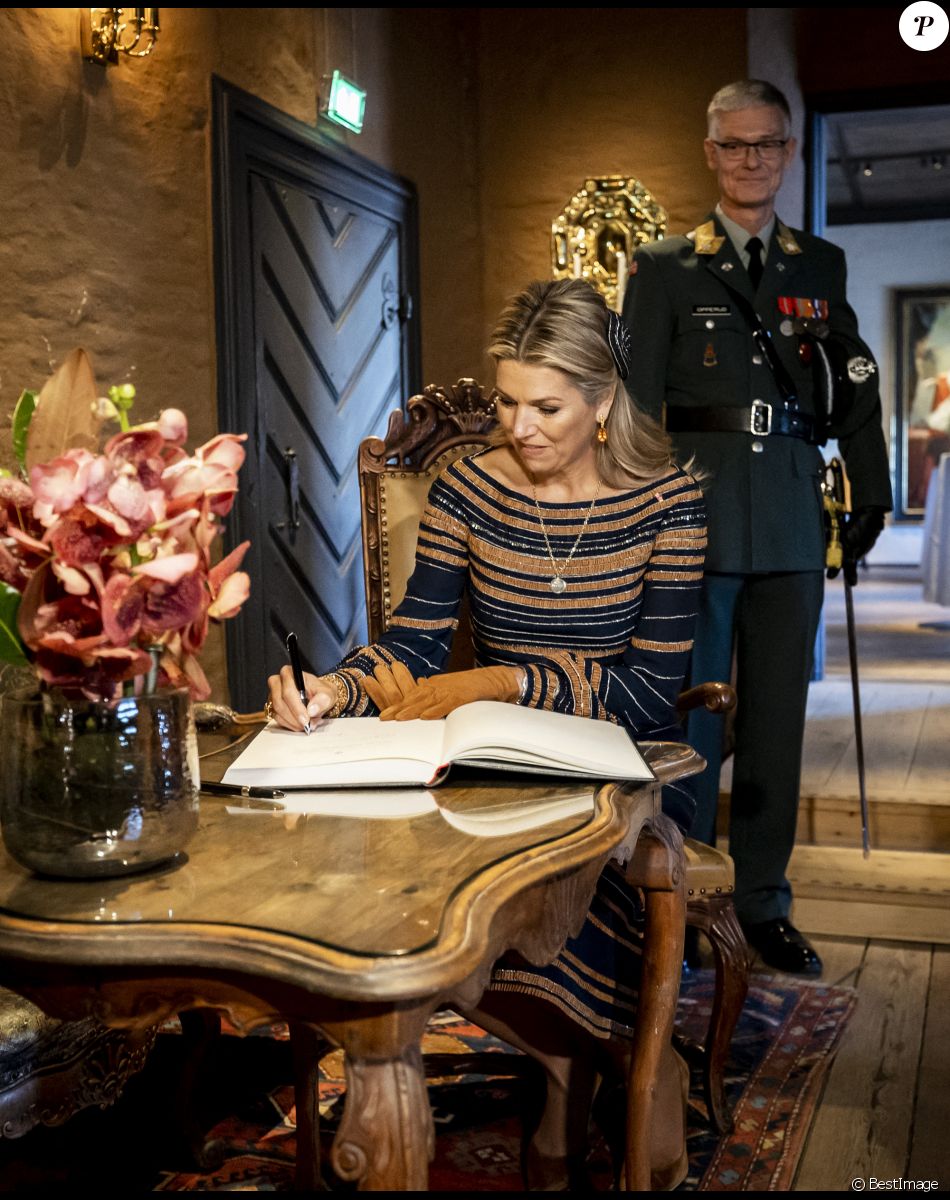 La reine Maxima des Pays-Bas - Visite de la forteresse d'Akershus à Oslo, le 10 novembre 2021, dans le cadre de la visite d'Etat de trois jours en Norvège du couple royal des Pays-Bas.