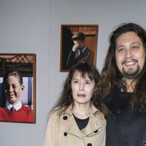 Bambou et son fils Lulu Gainsbourg à l'exposition itinérante Burberry "Here we are" dans les anciens locaux du journal Libération à Paris en marge des collections Haute-Couture printemps-été 2018 le 24 janvier 2018. I.Law devient égérie Burberry dans une campagne monde. © Olivier Borde / Bestimage 