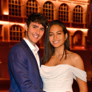 Exclusif Vaimalama Chaves (Miss France 2019), et son compagnon, Nicolas Fleury - Le Grand Dîner s'est installé à Monaco pendant le 78ème Grand Prix de Formule 1 au Castel Roc, l'établissement situé en face du palais princier, le 22 mai 2021. © Bruno Bebert/Bestimage 