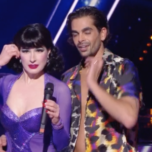 Dita Von Teese et Christophe Licata dans l'émission "Danse avec les stars", le 12 novembre 2021.