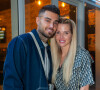 Thibault Garcia et sa femme Jessica Thivenin lors de la soirée " Come Chill with Booba " au bar Le Tube à Dubaï le 21 octobre 2021. © Nicolas Briquet / Bestimage 