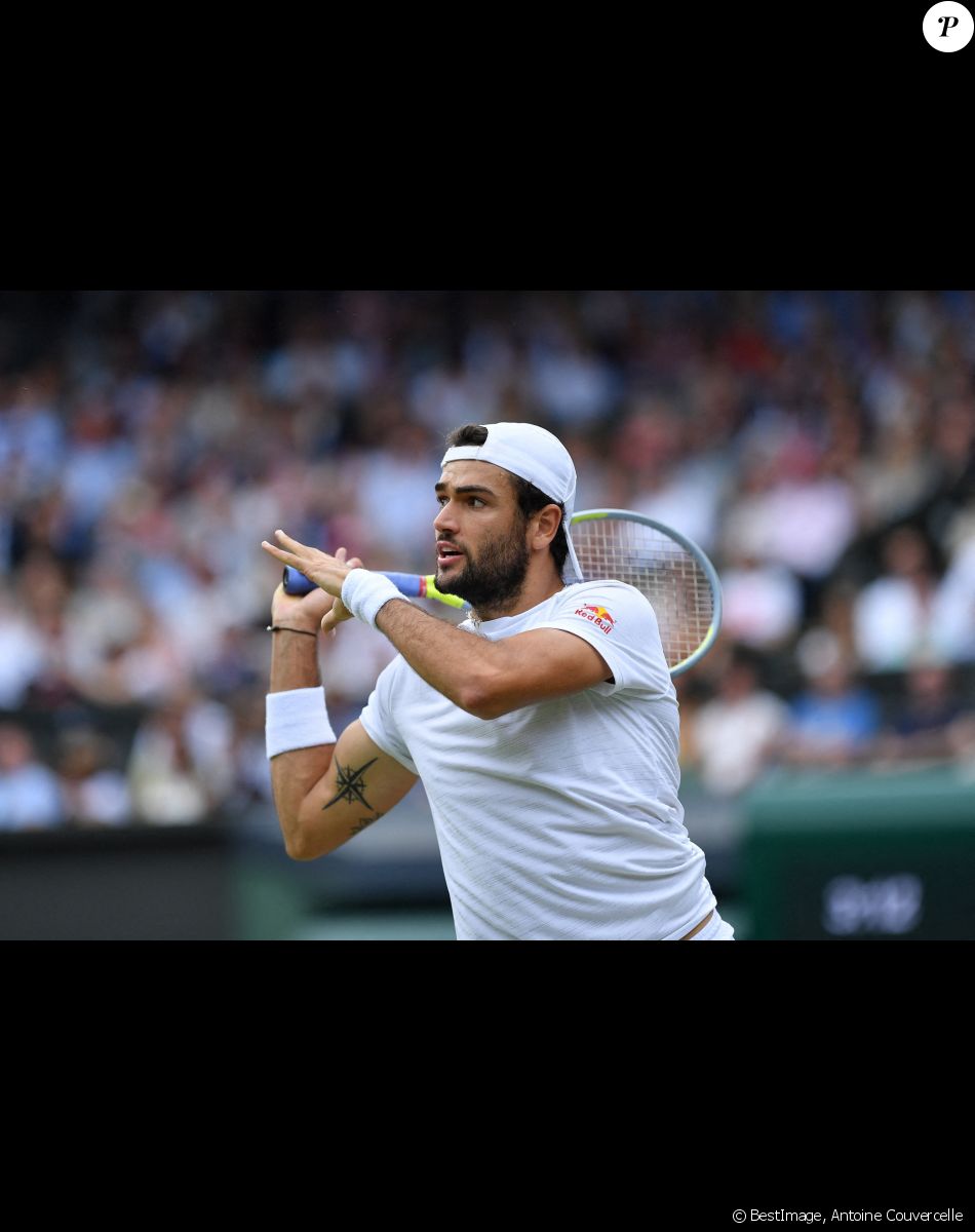 Matteo Berrettini (Ita) lors du tournoi de Wimbledon au All England Lawn Tennis and Croquet Club à Londres, Royaume Uni. © Antoine Couvercelle/Panoramic/Bestimage